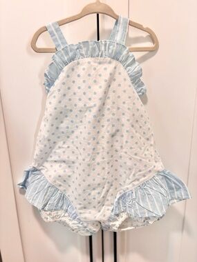 Ruffle Light Blue Cotton Dress
